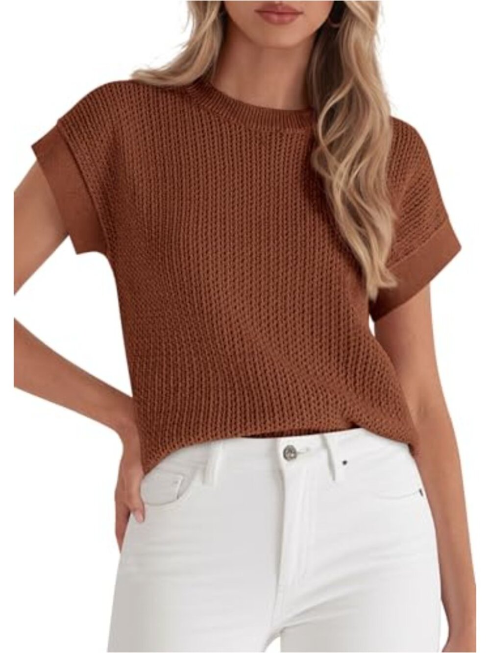 PRETTYGARDEN Women's Knit Sweater Vest Cap Sleeve Summer Top 100% Viscose